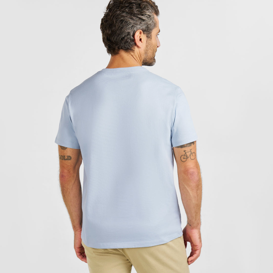 Ash & Erie Mist Pima Cotton Crew Neck T-Shirt for Short Men   Short Sleeve Premium Tee