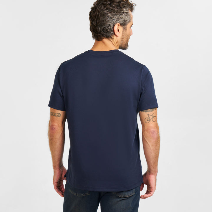 Ash & Erie Navy Micro Pique Crew Neck T-Shirt for Short Men   Short Sleeve Premium Tee