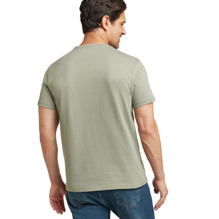 Ash & Erie Sage Green Pima Cotton Crew Neck T-Shirt for Short Men   Short Sleeve Premium Tee
