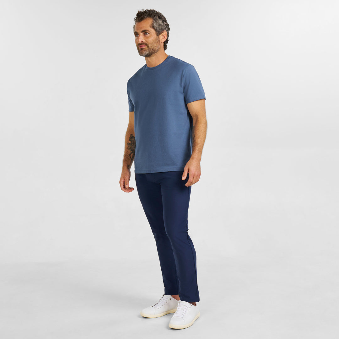 Ash & Erie Slate Pima Cotton Crew Neck T-Shirt for Short Men   Short Sleeve Premium Tee