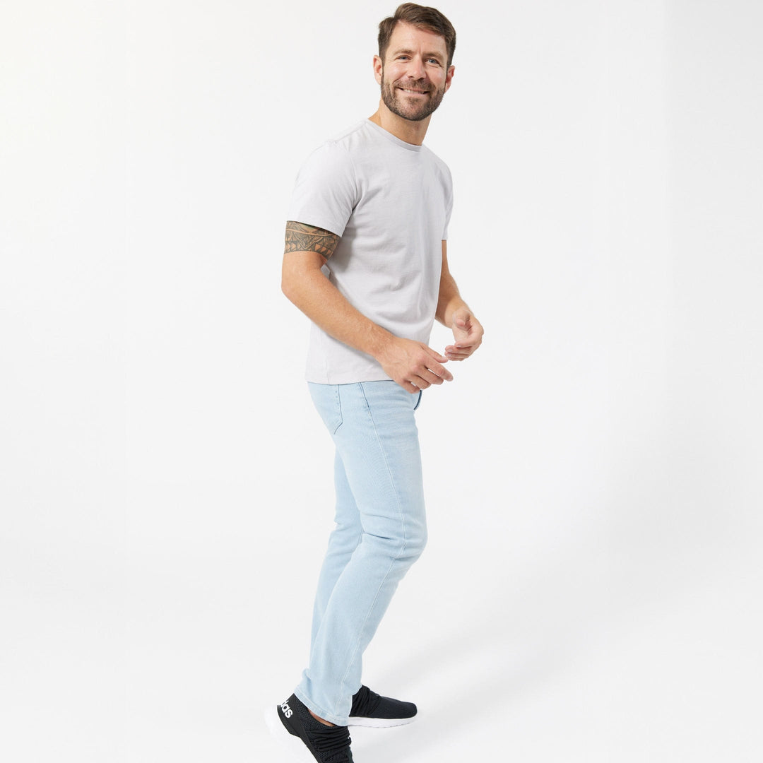 Ash & Erie Space Grey Pima Cotton Crew Neck T-Shirt for Short Men   Short Sleeve Premium Tee