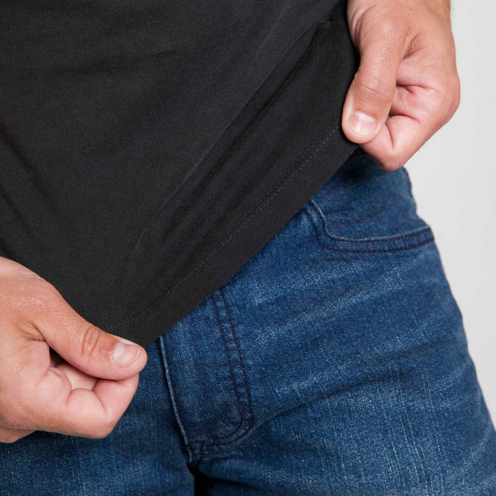 Ash & Erie Washed Black Pima Cotton Crew Neck T-Shirt for Short Men   Short Sleeve Premium Tee