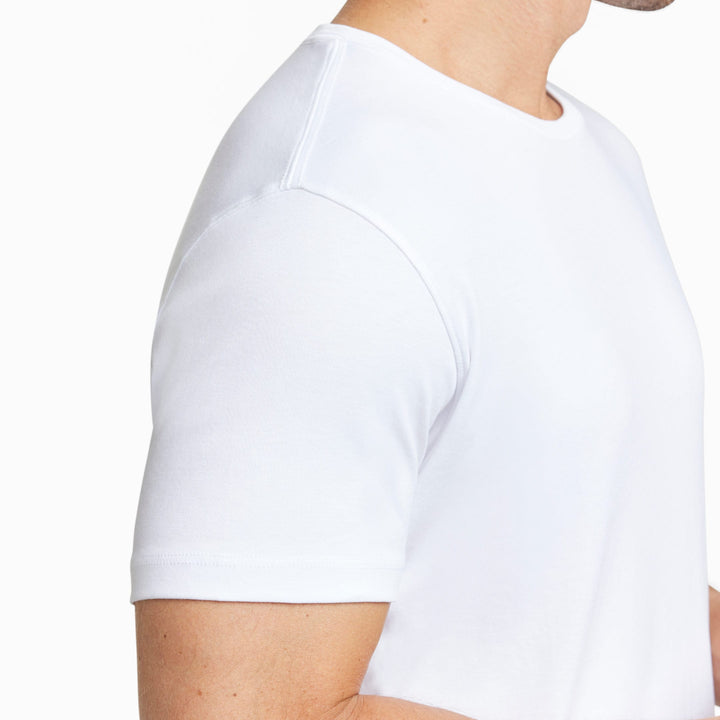 Ash & Erie White Luxury Soft Touch Crew Neck T-Shirt for Short Men   Short Sleeve Premium Tee