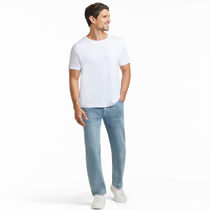 Ash & Erie White Luxury Soft Touch Crew Neck T-Shirt for Short Men   Short Sleeve Premium Tee