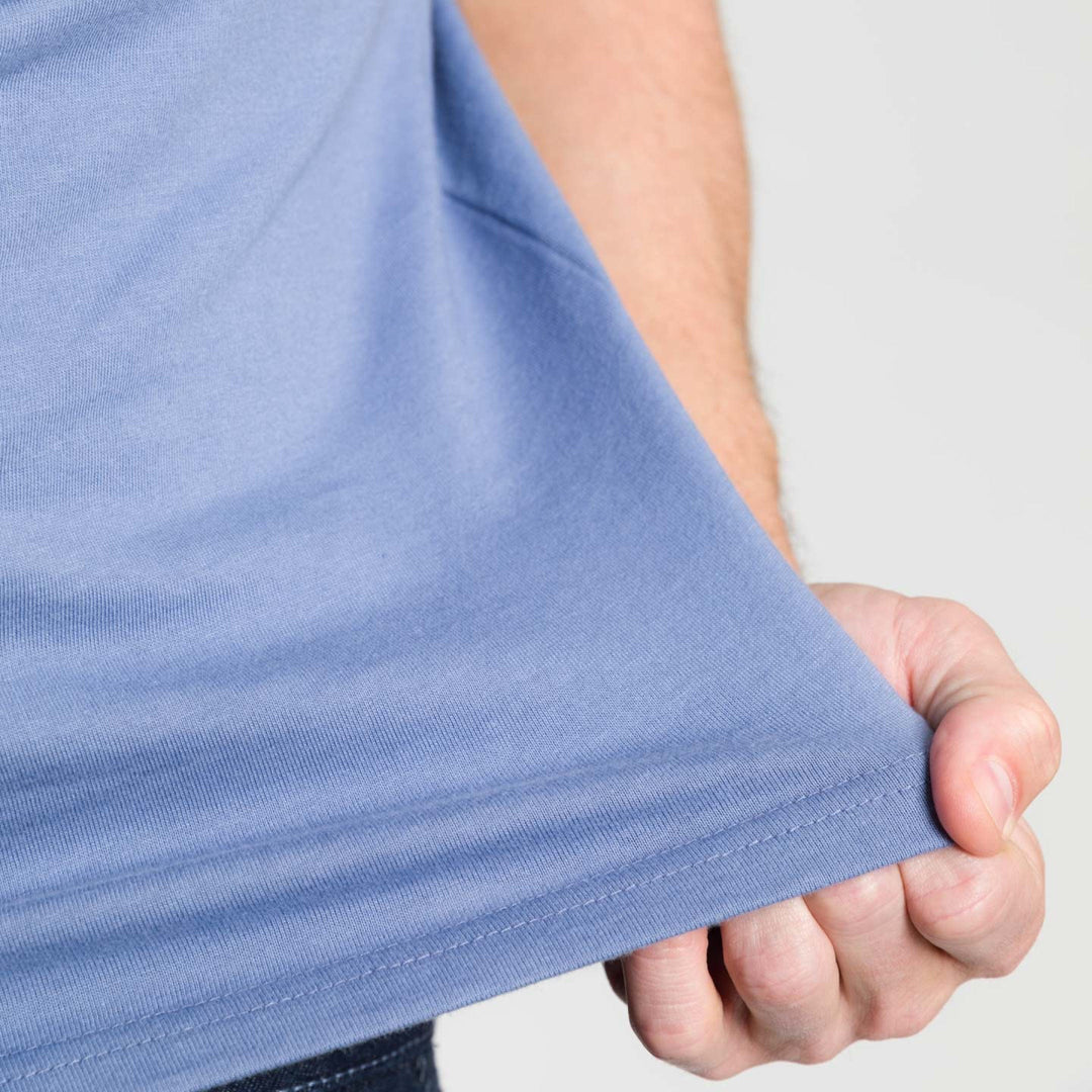 Ash & Erie Blue Crew Neck T-Shirt for Short Men   Short Sleeve Tee