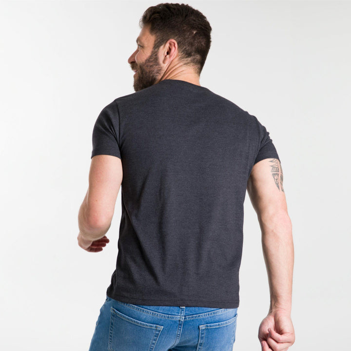 Ash & Erie Heather Black V-Neck T-Shirt for Short Men   Short Sleeve Tee