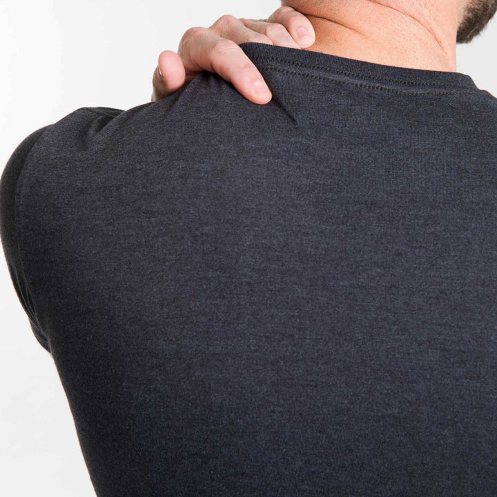 Ash & Erie Heather Black V-Neck T-Shirt for Short Men   Short Sleeve Tee