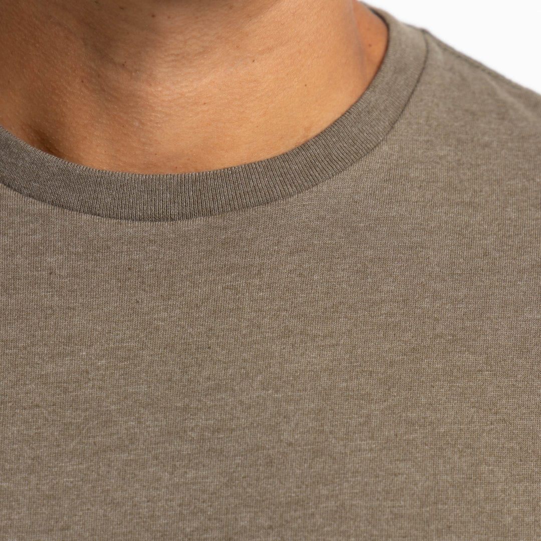 Ash & Erie Heather Brown Crew Neck T-Shirt for Short Men   Short Sleeve Tee