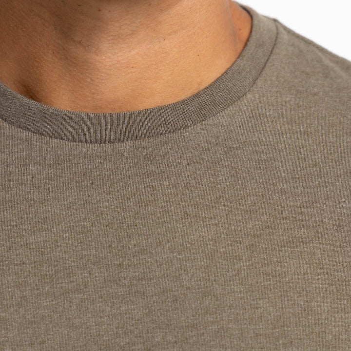 Ash & Erie Heather Brown Crew Neck T-Shirt for Short Men   Short Sleeve Tee