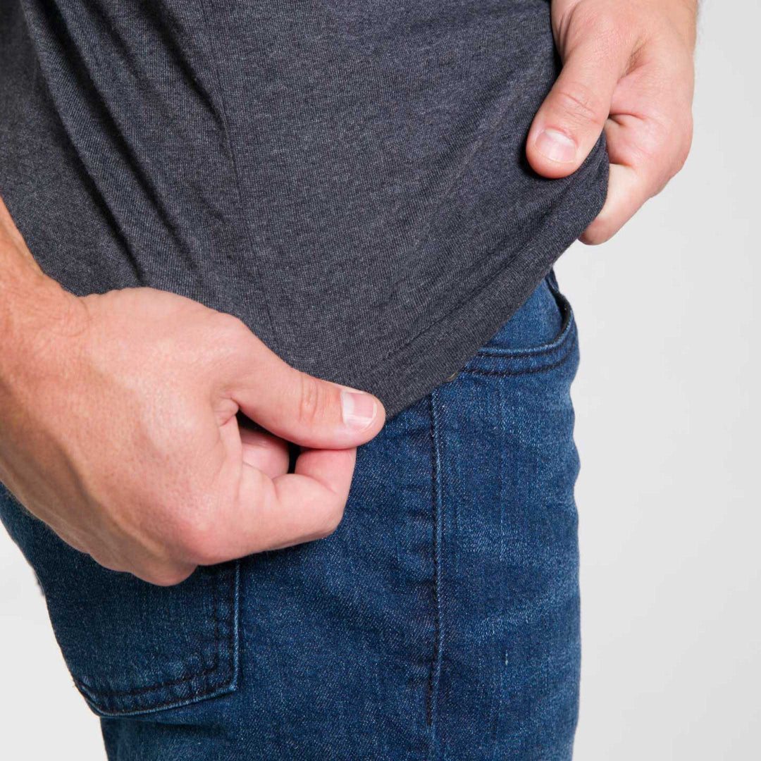 Ash & Erie Heather Charcoal V-Crew T-Shirt for Short Men   Short Sleeve Tee