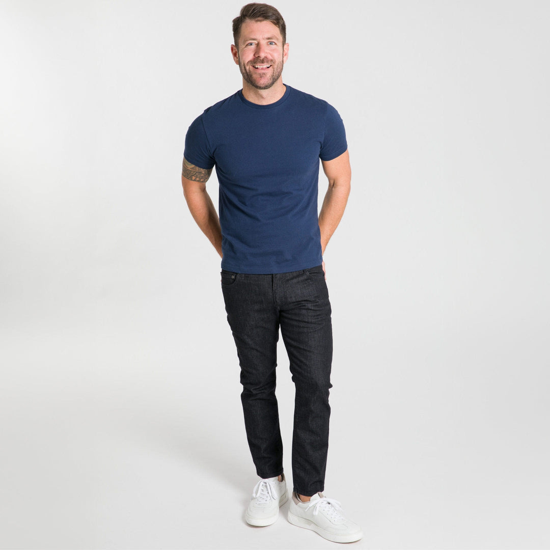 Ash & Erie Navy Crew Neck T-Shirt for Short Men   Short Sleeve Tee