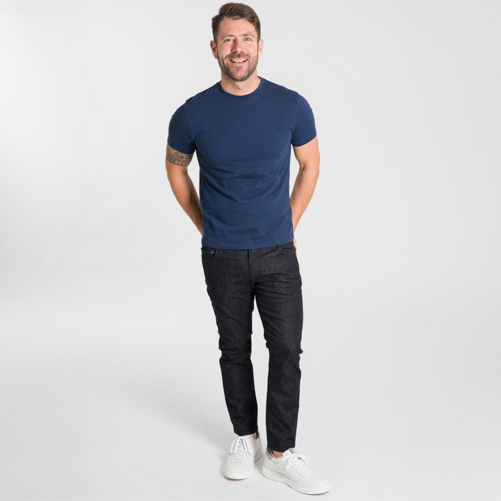 Ash & Erie Navy Crew Neck T-Shirt for Short Men   Short Sleeve Tee