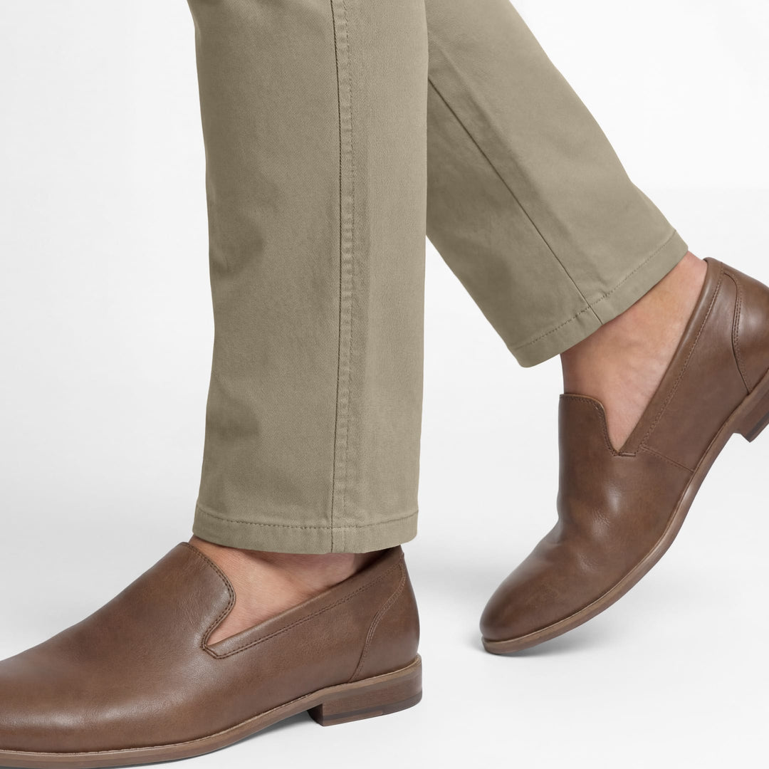 Ash & Erie Khaki Lightweight Signature Chinos for Short Men   Signature Chino Pants