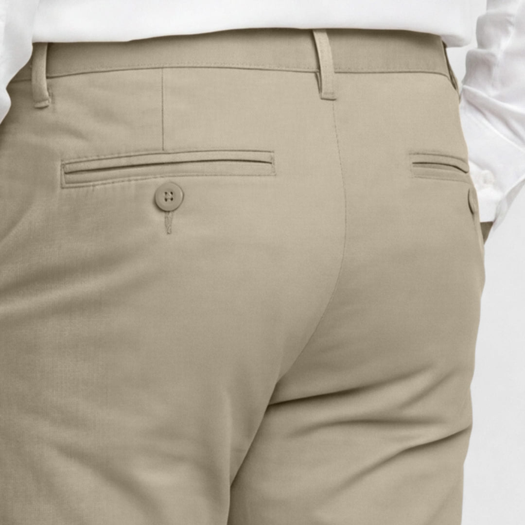 Ash & Erie Khaki Lightweight Signature Chinos for Short Men   Signature Chino Pants