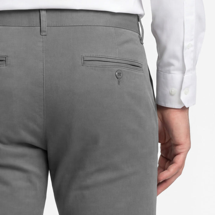 Ash & Erie Smoke Grey Lightweight Signature Chinos for Short Men   Signature Chino Pants