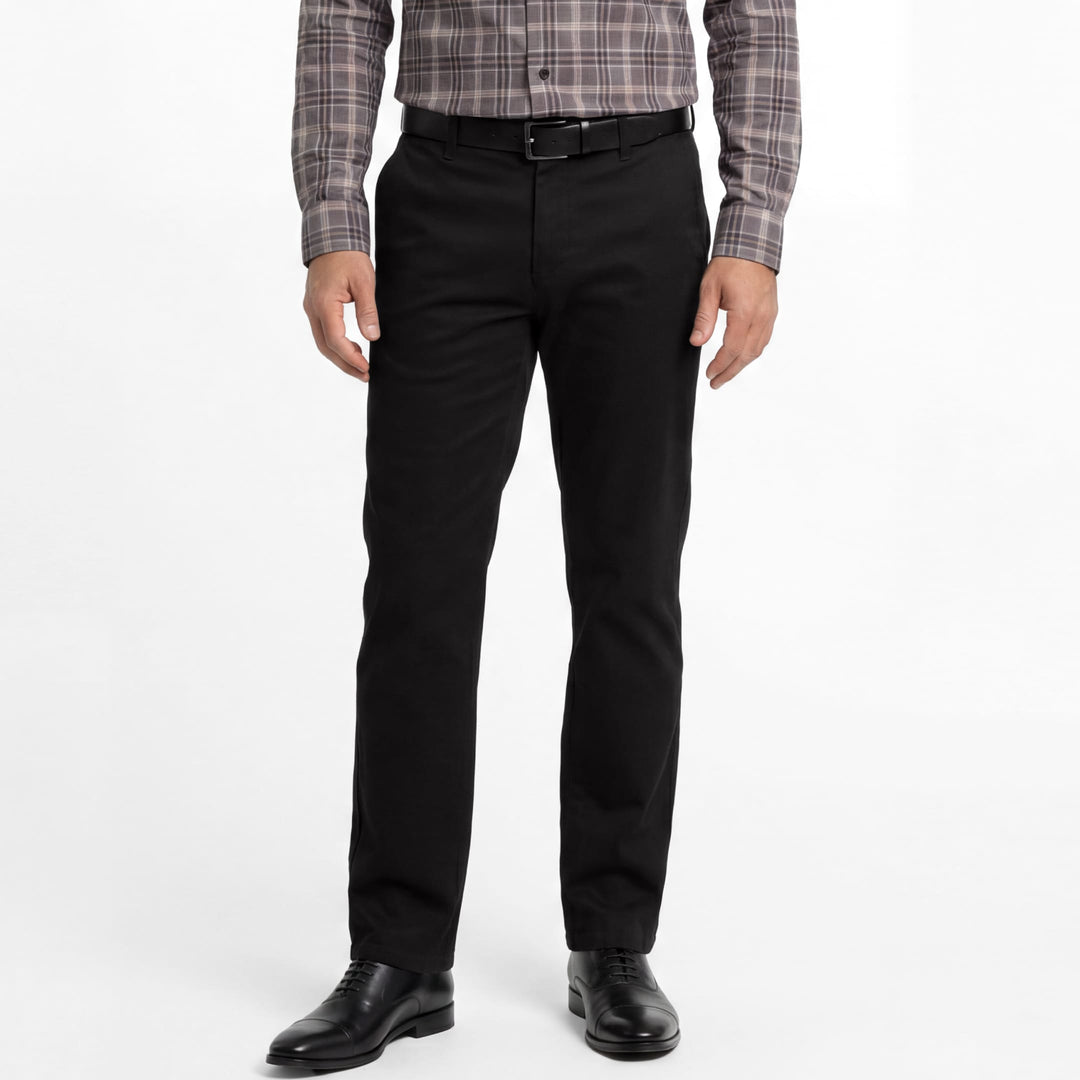 Ash & Erie Straight Fit Black Signature Chinos for Short Men   Signature Straight Fit Chino