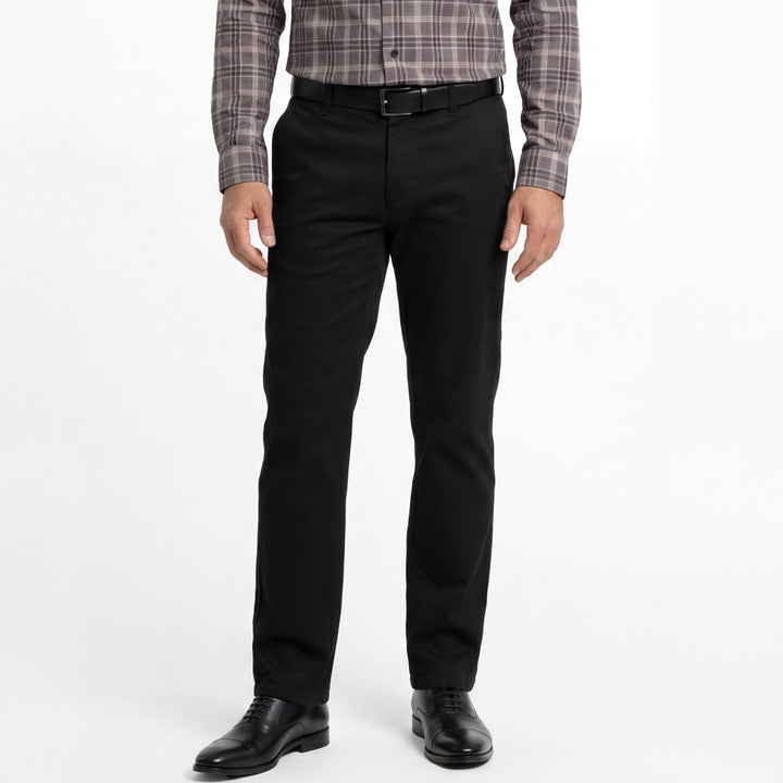 Ash & Erie Straight Fit Black Signature Chinos for Short Men   Signature Straight Fit Chino