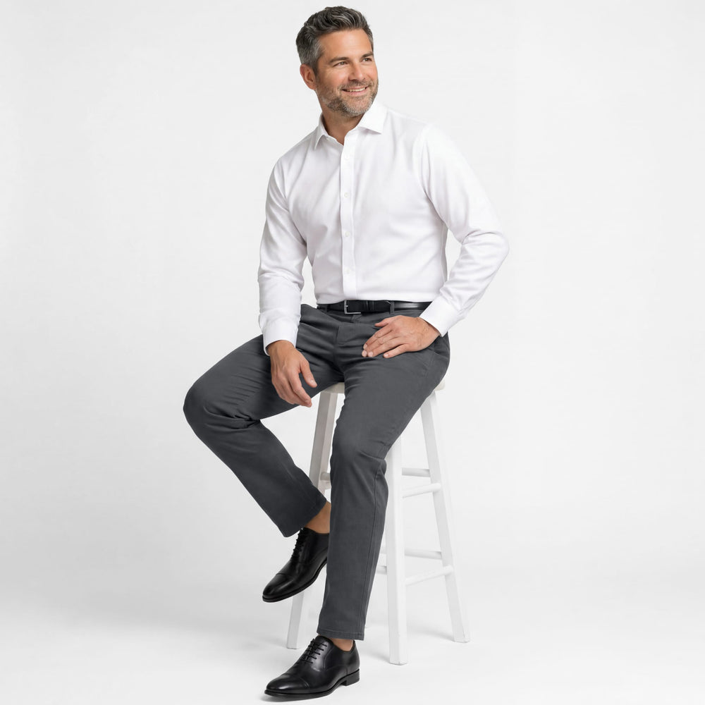 Ash & Erie Straight Fit Charcoal Signature Chinos for Short Men   Signature Straight Fit Chino