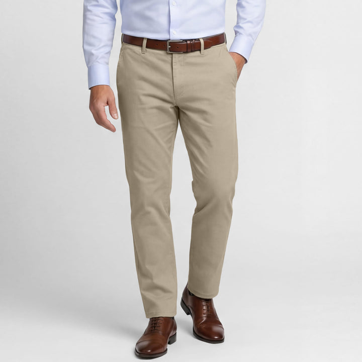 Ash & Erie Straight Fit Khaki Signature Chinos for Short Men   Signature Straight Fit Chino