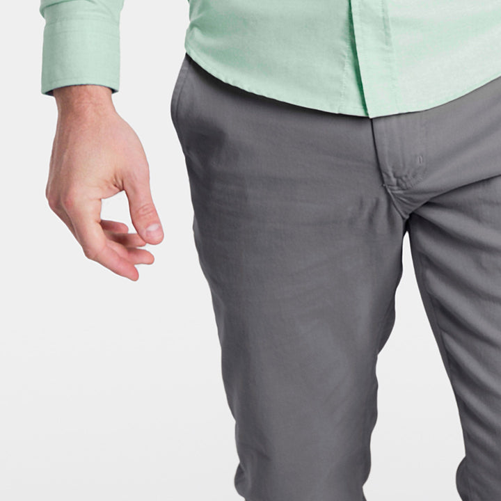 Ash & Erie Straight Fit Charcoal Washed Stretch Chino for Short Men   Standard Fit Chino