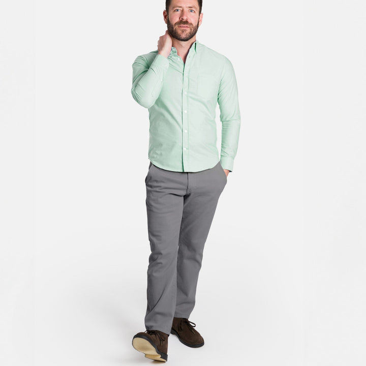 Ash & Erie Straight Fit Charcoal Washed Stretch Chino for Short Men   Standard Fit Chino