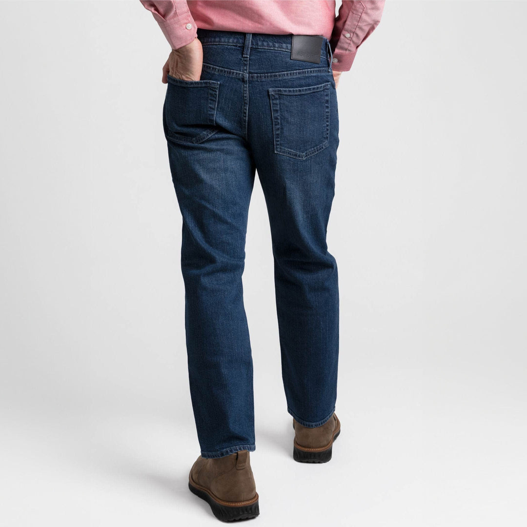 Ash & Erie Straight Fit Deep Sea Wash Denim Jeans for Short Men   Standard Fit Jeans