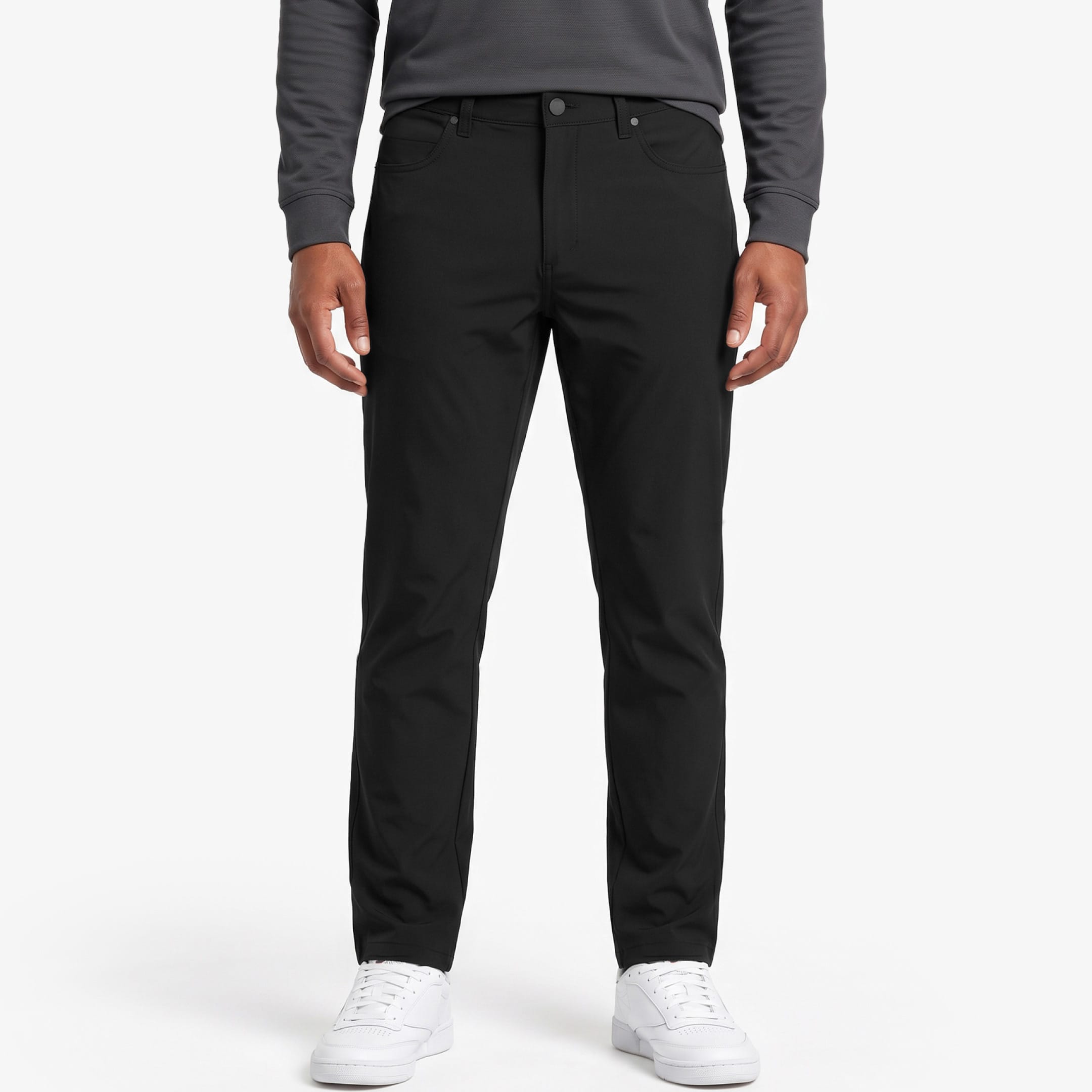 Ash & Erie Straight Fit Black Hybrid XYZ Chino for Short Men   Straight Fit Hybrid XYZ Chinos