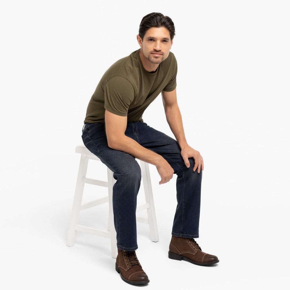 Ash & Erie Straight Fit Dark Wash Denim Jeans for Short Men   Straight Fit Jeans