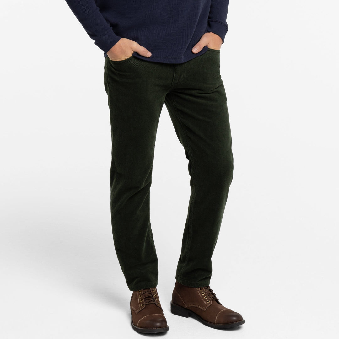 Ash & Erie Green Stretch Corduroy Pant for Short Men   Stretch Corduroy Pants