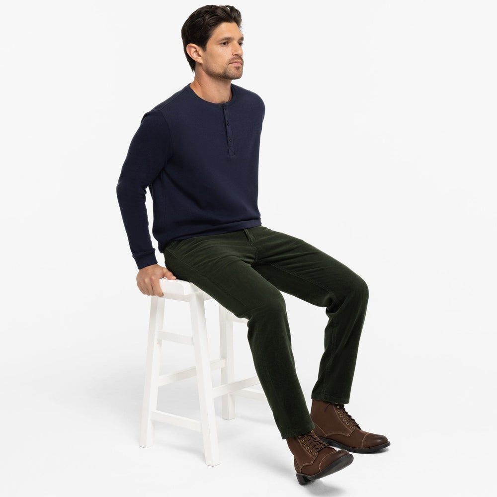 Ash & Erie Green Stretch Corduroy Pant for Short Men   Stretch Corduroy Pants