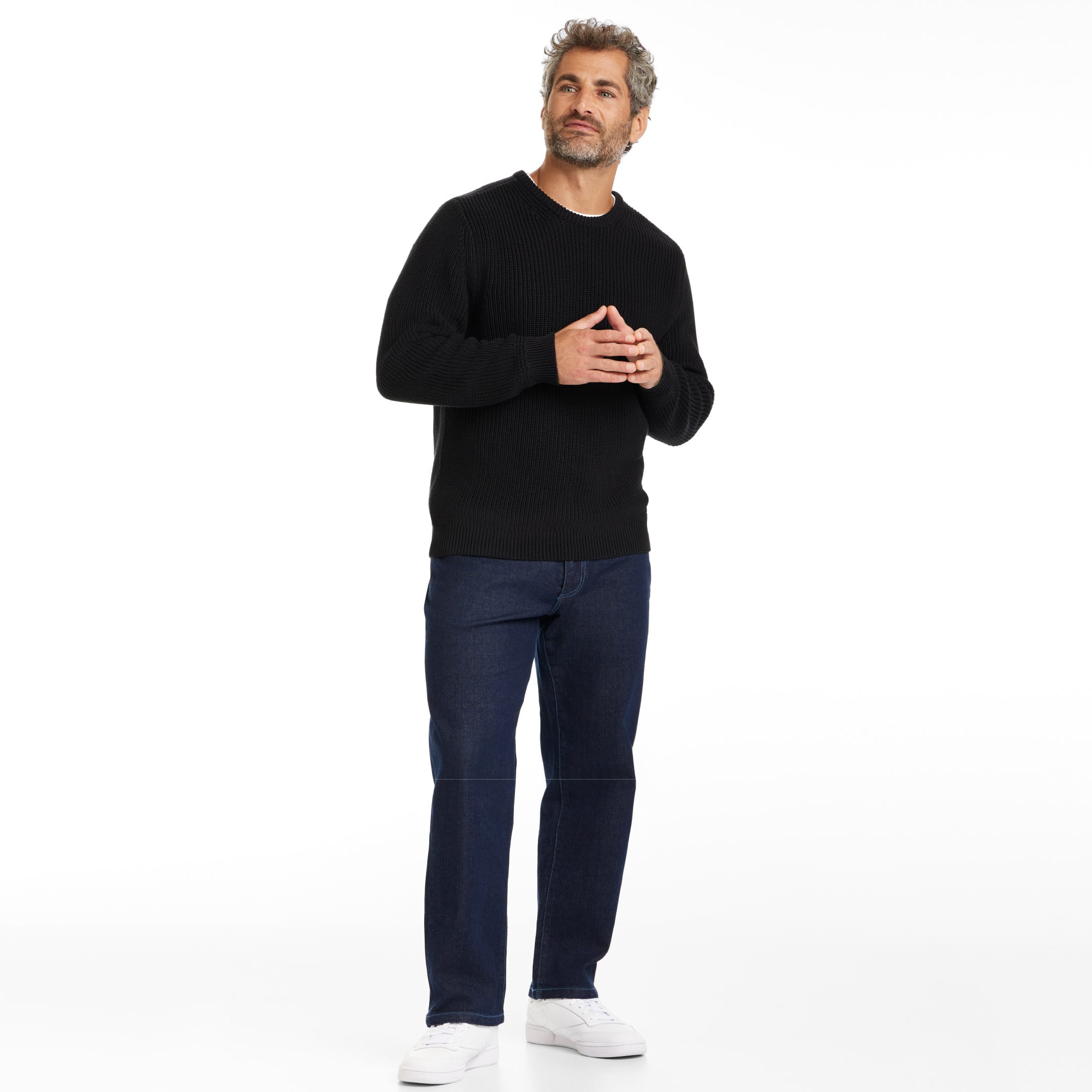 Ash & Erie Black Chunky Knit Sweater for Short Men   Sweater