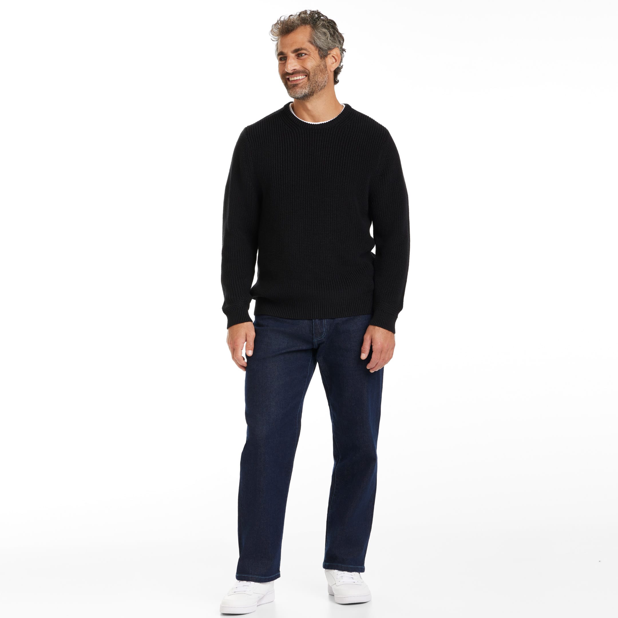 Ash & Erie Black Chunky Knit Sweater for Short Men   Sweater