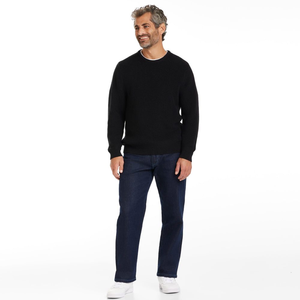 Ash & Erie Black Chunky Knit Sweater for Short Men   Sweater