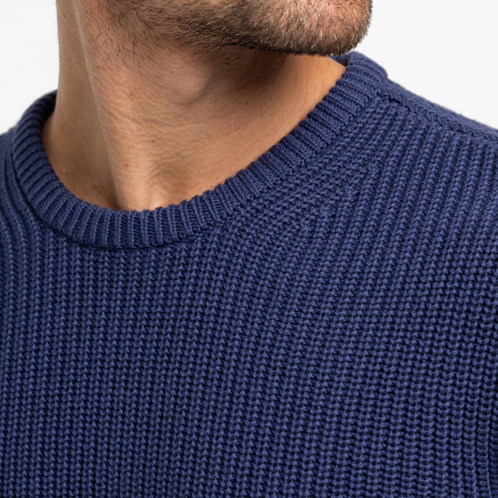Ash & Erie Indigo Chunky Knit Sweater for Short Men   Sweater