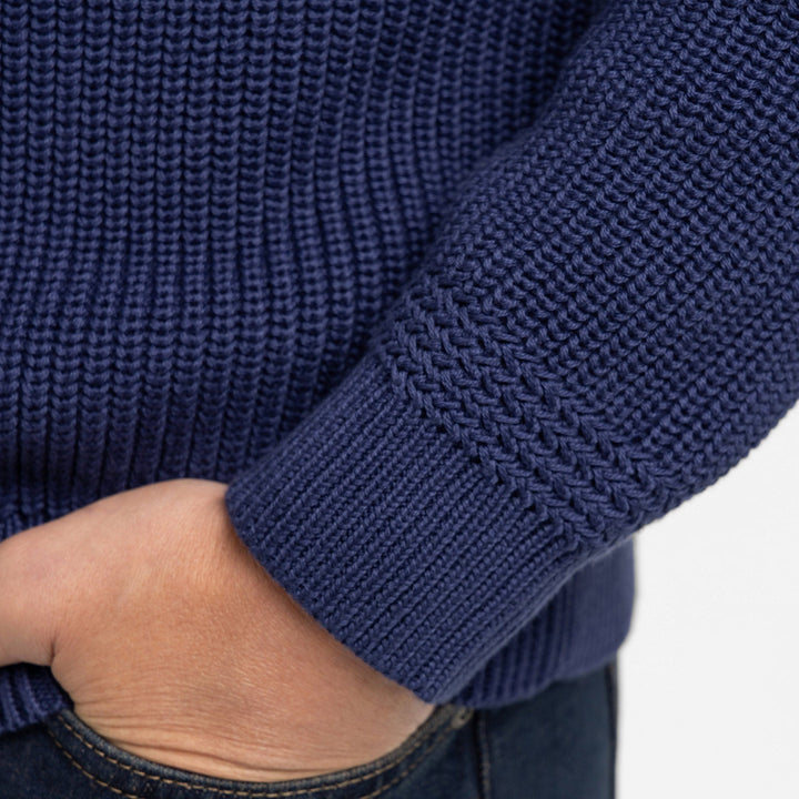 Ash & Erie Indigo Chunky Knit Sweater for Short Men   Sweater
