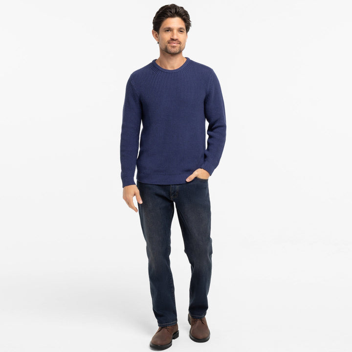 Ash & Erie Indigo Chunky Knit Sweater for Short Men   Sweater