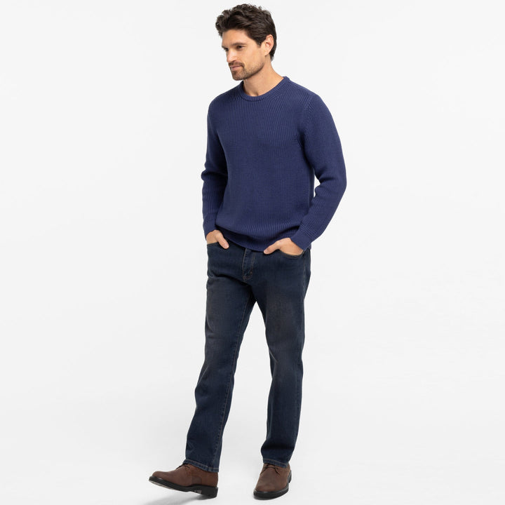 Ash & Erie Indigo Chunky Knit Sweater for Short Men   Sweater