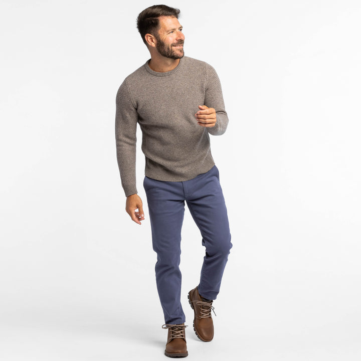 Ash & Erie Indus Textured Cashmere Blend Crew Neck Sweater for Short Men   Sweater