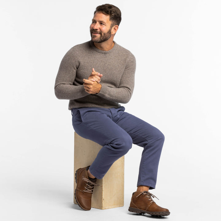 Ash & Erie Indus Textured Cashmere Blend Crew Neck Sweater for Short Men   Sweater