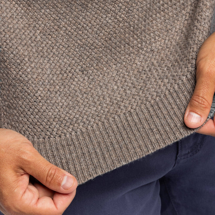 Ash & Erie Indus Textured Cashmere Blend Crew Neck Sweater for Short Men   Sweater