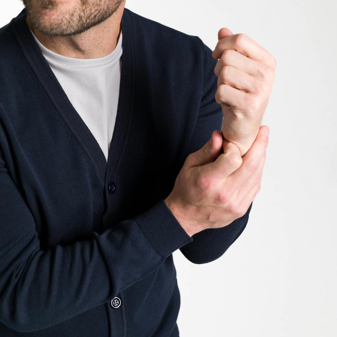 Ash & Erie Navy Cardigan Sweater for Short Men   Sweater