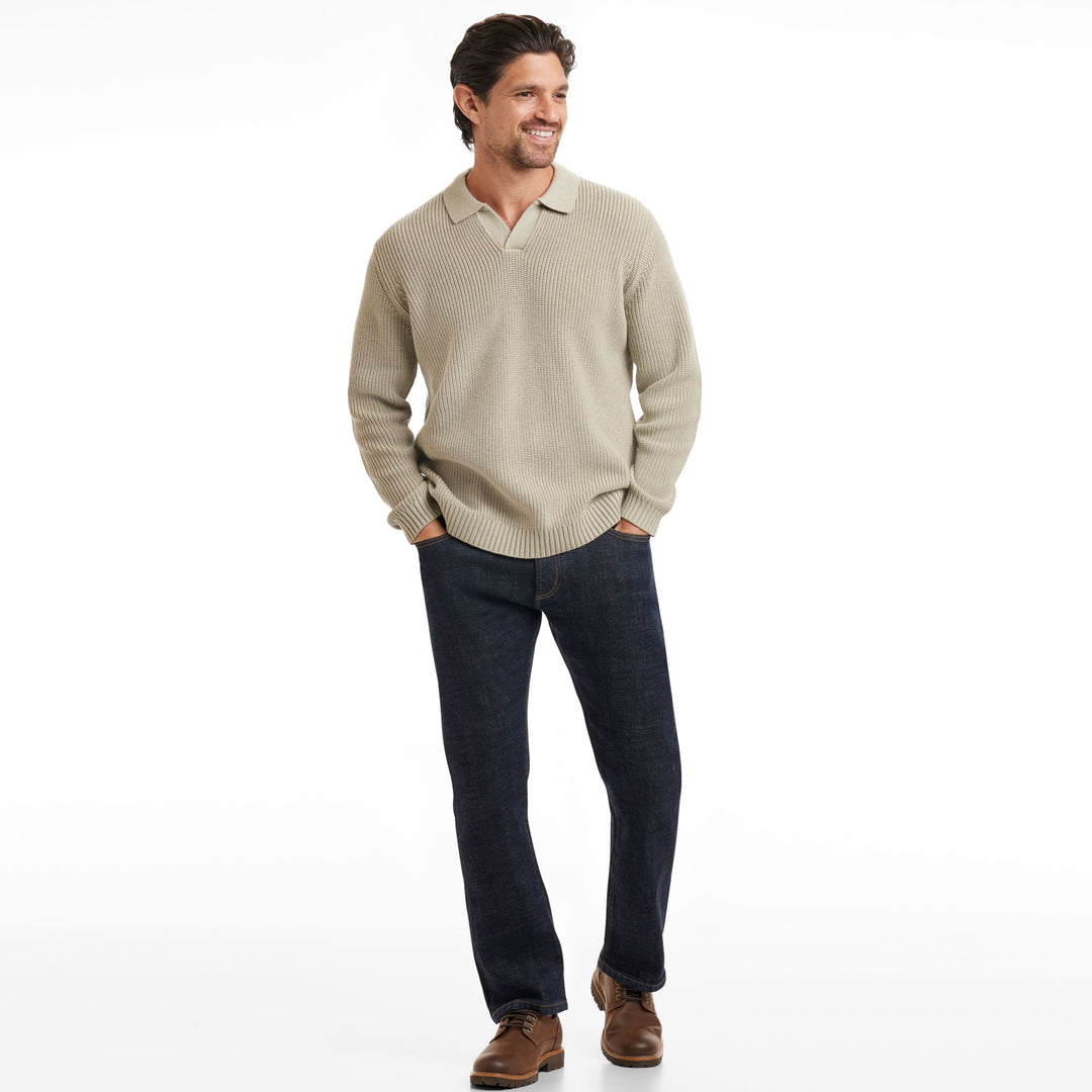 Oat Johnny Collar Sweater Polo for Short Men | Ash & Erie   Sweater Polo