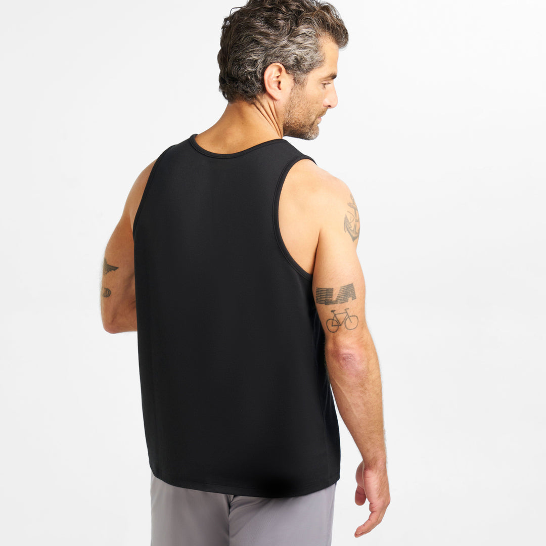 Ash & Erie Black Micro Pique Tank Top for Short Men   Tank Top