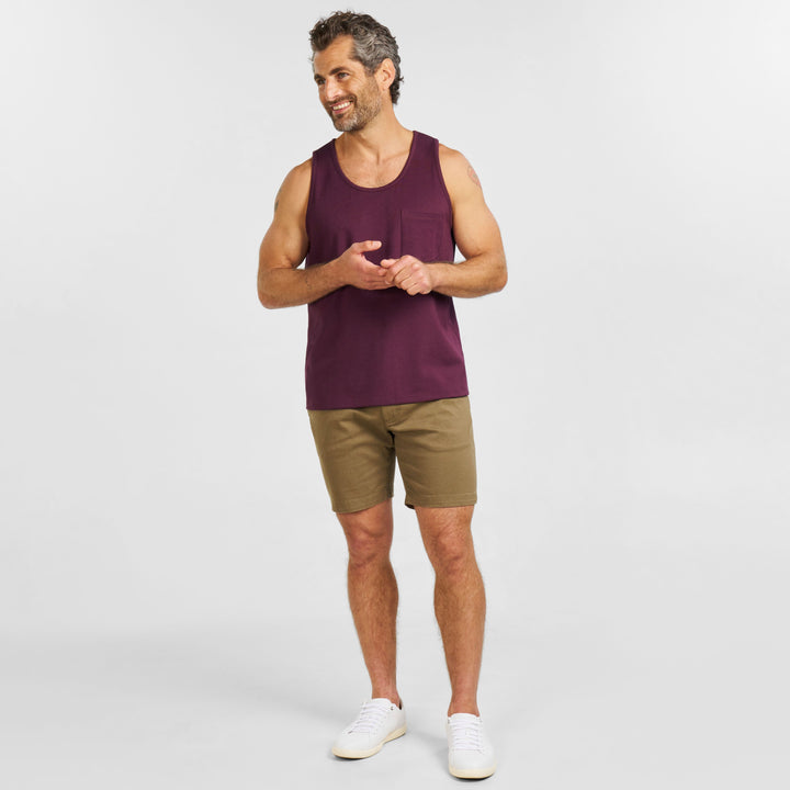 Ash & Erie Burgundy Micro Pique Tank Top for Short Men   Tank Top