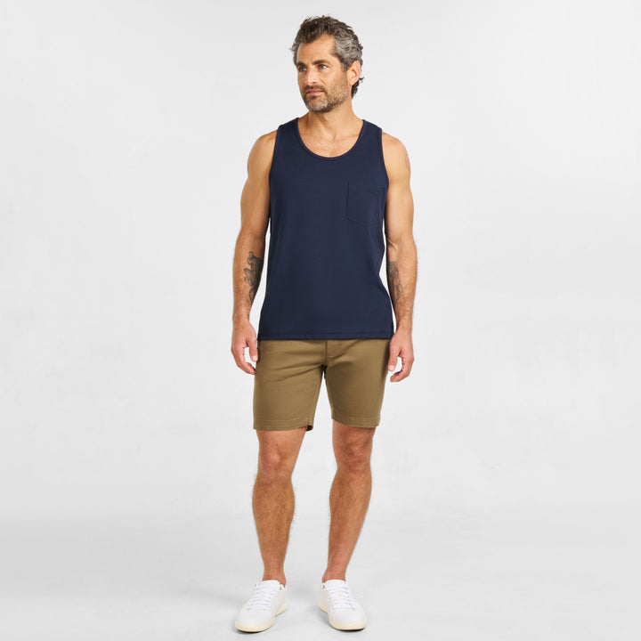 Ash & Erie Navy Micro Pique Tank Top for Short Men   Tank Top