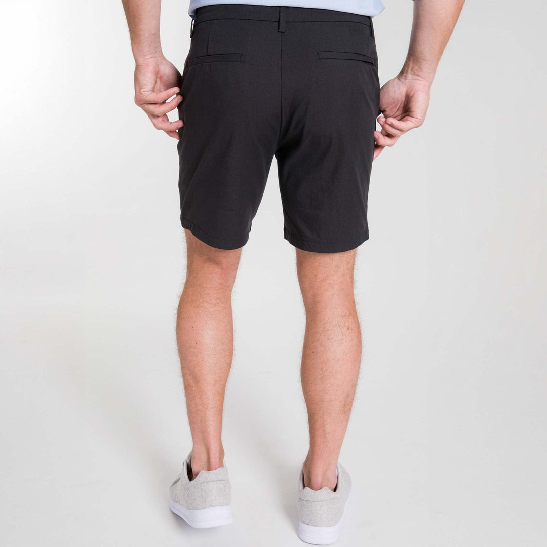 Ash & Erie Black Transit Tech Chino Short for Short Men   Tech Chino Short
