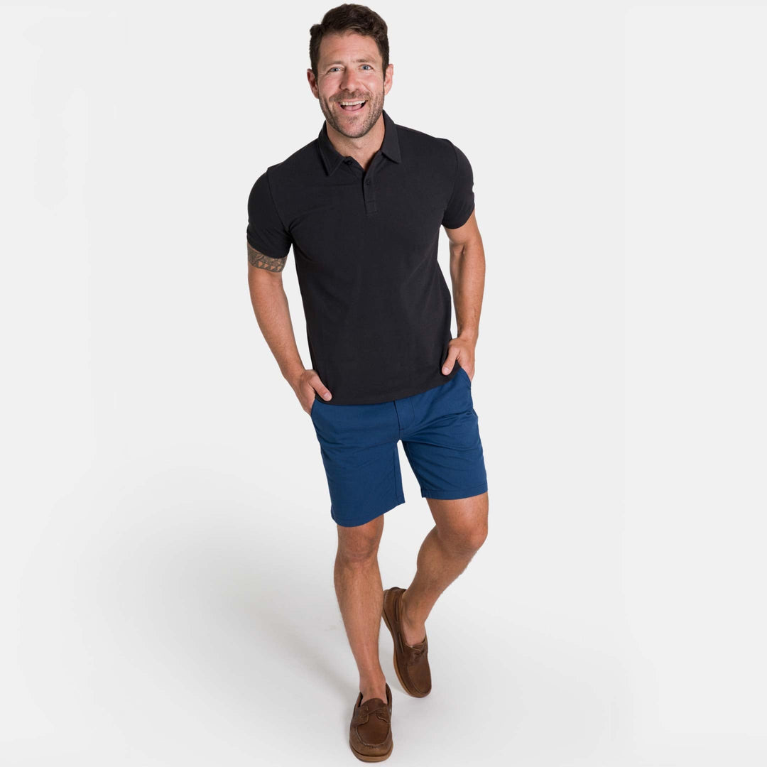 Ash & Erie Navy Transit Tech Chino Short for Short Men   Tech Chino Short