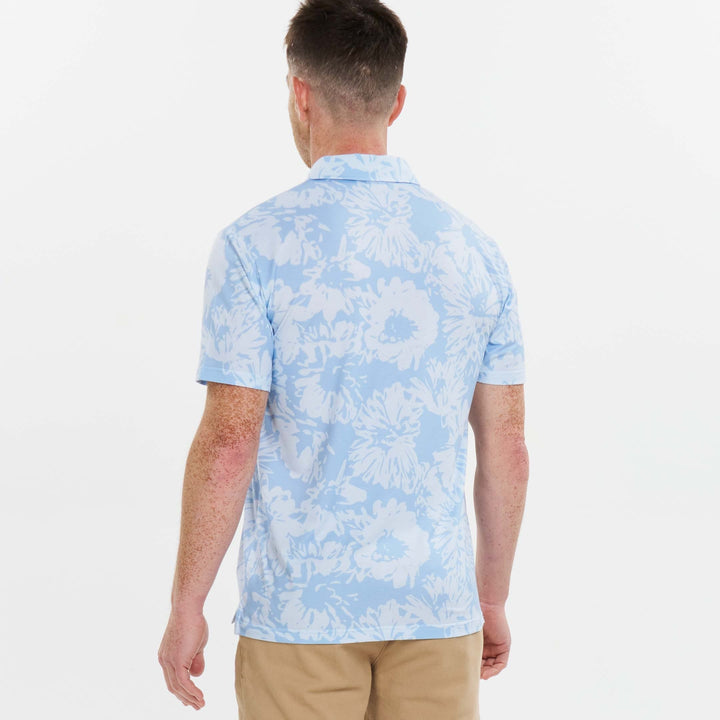 Ash & Erie Bermuda Blue Tech Polo Shirt for Short Men   Tech Polo Shirt