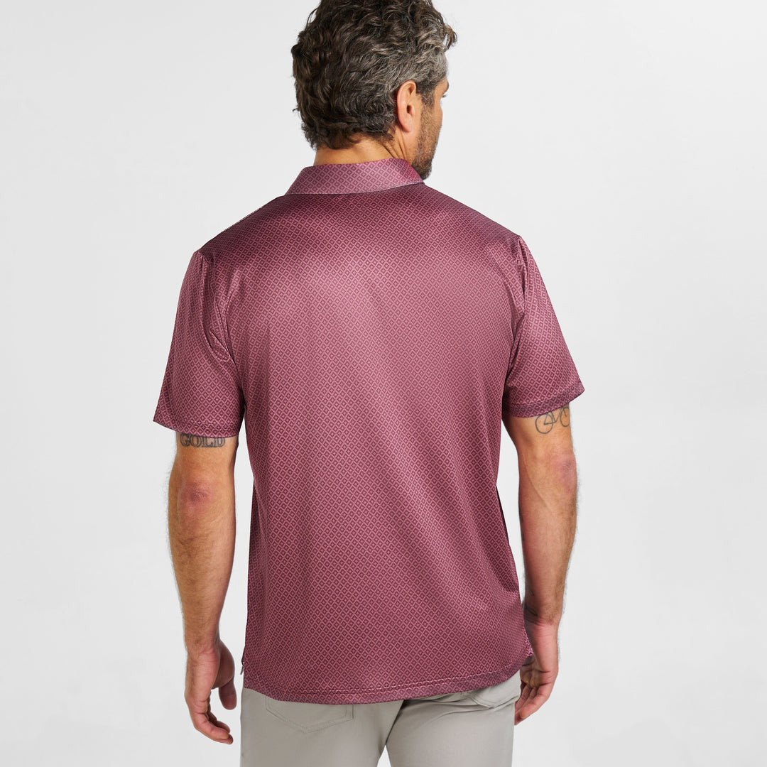 Ash & Erie Burgundy Links Tech Polo Shirt for Short Men   Tech Polo Shirt