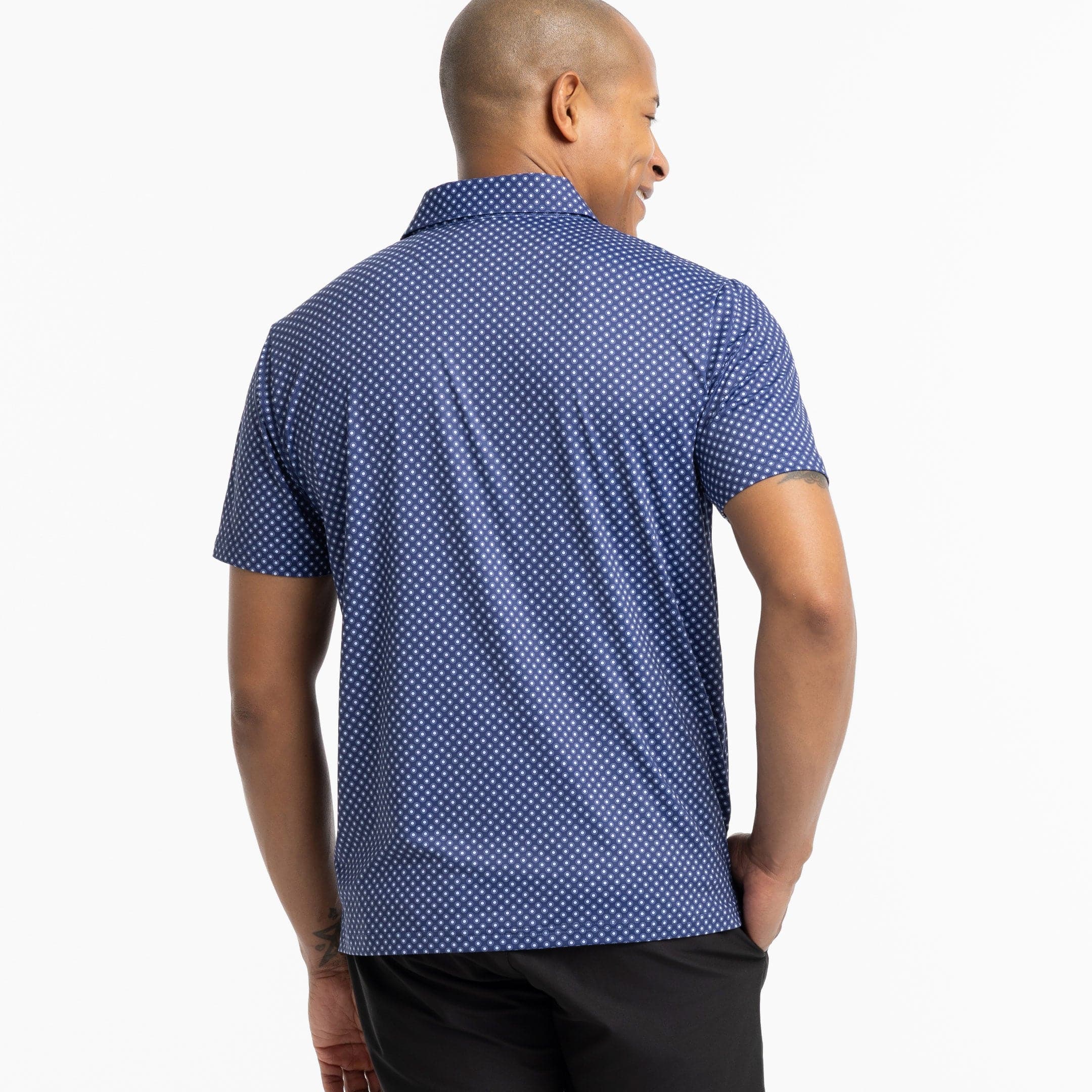 Ash & Erie Ellipses Tech Polo Shirt for Short Men   Tech Polo Shirt